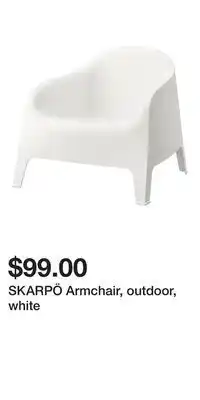 IKEA SKARPÖ Armchair, outdoor, white offer