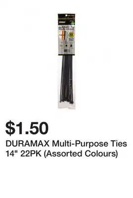 Dollarama DURAMAX Multi-Purpose Ties 14 22PK (Assorted Colours) offer