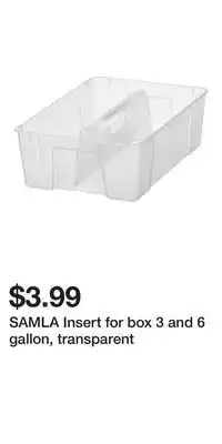 IKEA SAMLA Insert for box 3 and 6 gallon, transparent offer