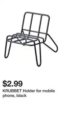 IKEA KRUBBET Holder for mobile phone, black offer