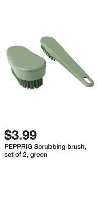 IKEA PEPPRIG Scrubbing brush, set of 2, green offer