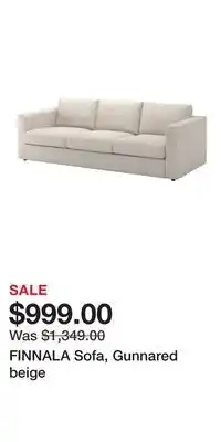 IKEA FINNALA Sofa, Gunnared beige offer