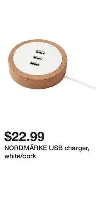 IKEA NORDMÄRKE USB charger, white/cork offer