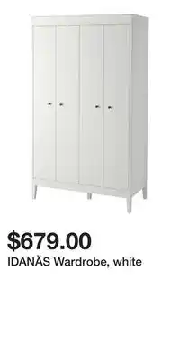 IKEA IDANÄS Wardrobe, white offer