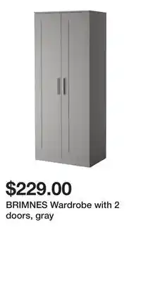 IKEA BRIMNES Wardrobe with 2 doors, gray offer