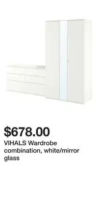 IKEA VIHALS Wardrobe combination, white/mirror glass offer