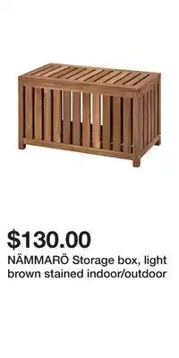 IKEA NÄMMARÖ Storage box, light brown stained indoor/outdoor offer