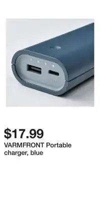 IKEA VARMFRONT Portable charger, blue offer