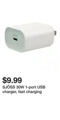IKEA SJÖSS 30W 1-port USB charger, fast charging offer