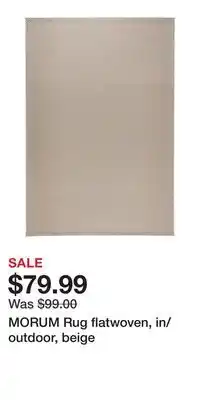 IKEA MORUM Rug flatwoven, in/outdoor, beige offer