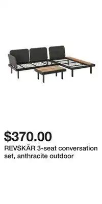 IKEA REVSKÄR 3-seat conversation set, anthracite outdoor offer