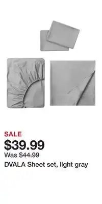 IKEA DVALA Sheet set, light gray offer