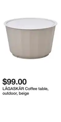 IKEA LÅGASKÄR Coffee table, outdoor, beige offer