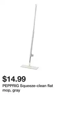IKEA PEPPRIG Squeeze-clean flat mop, gray offer