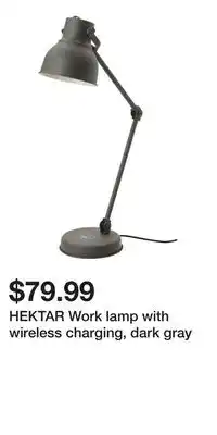 IKEA HEKTAR Work lamp with wireless charging, dark gray offer