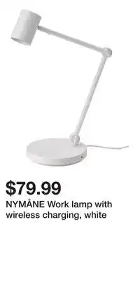 IKEA NYMÅNE Work lamp with wireless charging, white offer