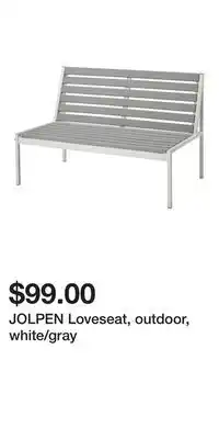 IKEA JOLPEN Loveseat, outdoor, white/gray offer