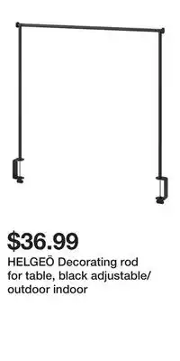 IKEA HELGEÖ Decorating rod for table, black adjustable/outdoor indoor offer