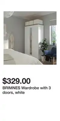 IKEA BRIMNES Wardrobe with 3 doors, white offer