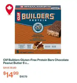 Voilà Clif Builders Gluten-Free Protein Bars Chocolate Peanut Butter 6 x 68 g offer