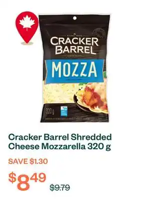 Voilà Cracker Barrel Shredded Cheese Mozzarella 320 g offer