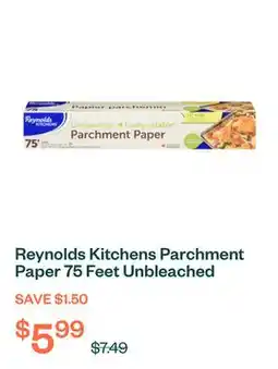 Voilà Reynolds Kitchens Parchment Paper 75 Feet Unbleached Compostable 1 EA offer