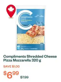 Voilà Compliments Shredded Cheese Pizza Mozzarella 320 g offer