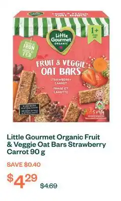 Voilà Little Gourmet Organic Fruit & Veggie Oat Bars Strawberry Carrot 90 g offer