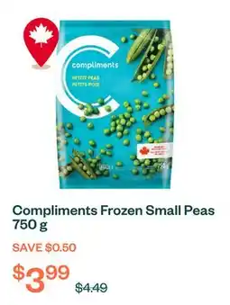 Voilà Compliments Frozen Small Peas 750 g offer