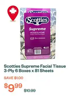 Voilà Scotties Supreme Facial Tissue 3-Ply 6 Boxes x 81 Sheets offer