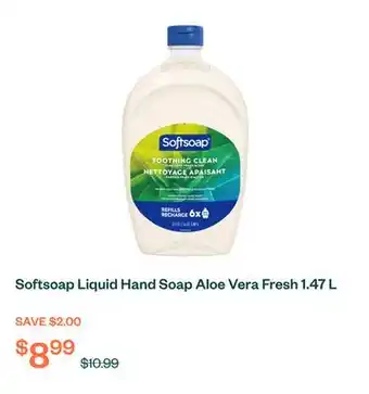 Voilà Softsoap Liquid Hand Soap Aloe Vera Fresh 1.47 L offer