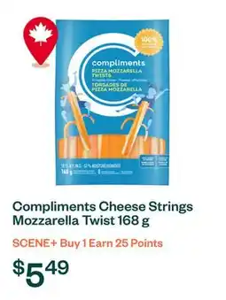 Voilà Compliments Cheese Strings Mozzarella Twist 168 g offer