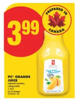 No Frills PC ORANGE JUICE, 1.54 L offer