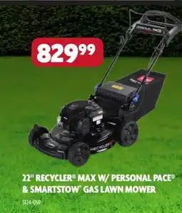 Home Hardware 22 RECYCLER MAX W/PERSONAL PACE & SMARTSTOW GAS LAWN MOWER offer