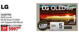 2001 Audio Video OLED77G5 LG 77 OLED evo AI G5 4K Smart TV 2025 with Supplied Wall Mount offer