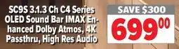 2001 Audio Video SC9S 3.1.3 Ch C4 Series OLED Sound Bar IMAX Enhanced Dolby Atmos, 4K Passthru, High Res Audio offer