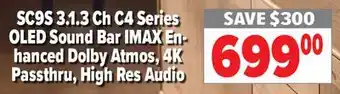 2001 Audio Video SC9S 3.1.3 Ch C4 Series OLED Sound Bar IMAX Enhanced Dolby Atmos, 4K Passthru, High Res Audio offer