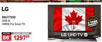 2001 Audio Video 86UT7590 86 UHD AI HDR10 Pro Smart TV offer