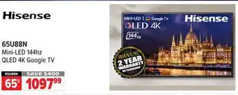 2001 Audio Video 65U88N 65 Mini-LED 144hz QLED 4K Google TV offer