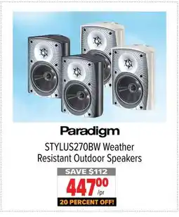 2001 Audio Video STYLUS270BW Weather Resistant Outdoor Speakers offer