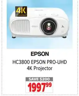 2001 Audio Video HC3800 EPSON PRO-UHD 4K Projector offer