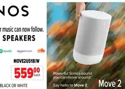 2001 Audio Video MOVE2US1B/W Sonos Move 2 Portable Speakers offer