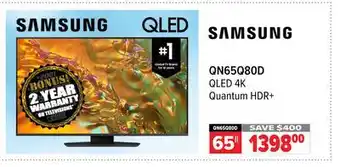 2001 Audio Video QN65Q80D 65 OLED 4K Quantum HDR+ offer