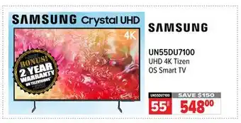 2001 Audio Video UN55DU7100 55 UHD 4K Tizen OS Smart TV offer
