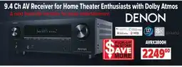 2001 Audio Video AVRX3800H 9.4 AV Receiver for Home Theater Enthusiast with Dolby Atmos offer