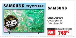2001 Audio Video UN65DU8000 65 Crystal UHD 4K 120Hz Smart TV offer