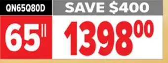 2001 Audio Video QN65Q80D SAMSUNG 65 QLED 4K TIZEN OS SMART TV offer