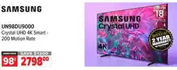 2001 Audio Video UN98DU9000 98 Crystal UHD 4K Smart - 200 Motion Rate offer