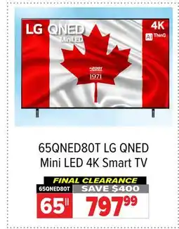 2001 Audio Video 65QNED80T LG 65 QNED Mini LED 4K Smart TV offer