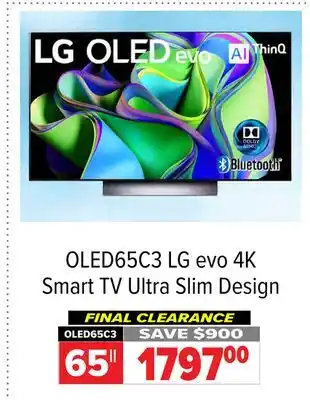 2001 Audio Video OLED65C3 LG 65 evo 4K Smart TV Ultra Slim Design offer
